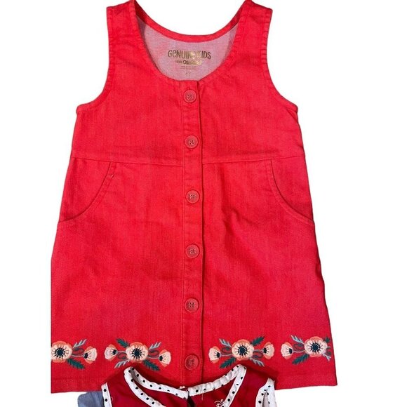 Bundle Girls Floral Dresses Denim Disney Size 4T - Picture 3 of 10